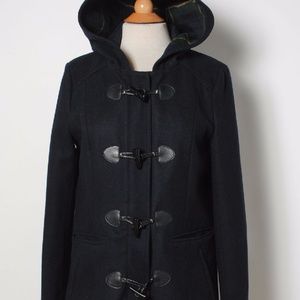 Tommy Hilfiger Black Wool Blend Toggle Coat